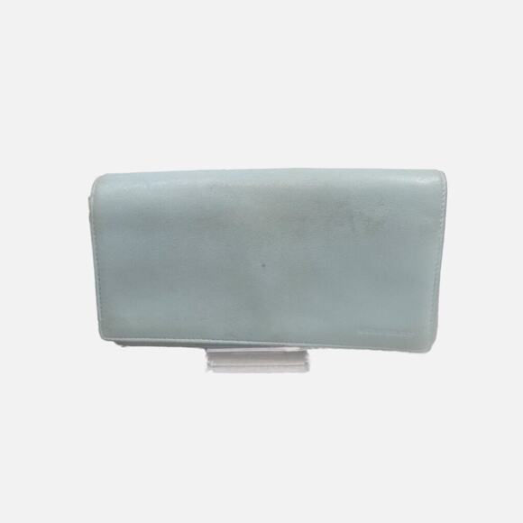 Burberry Baby Blue Leather Wallet with Nova Check Interior - Picture 1 of 9
